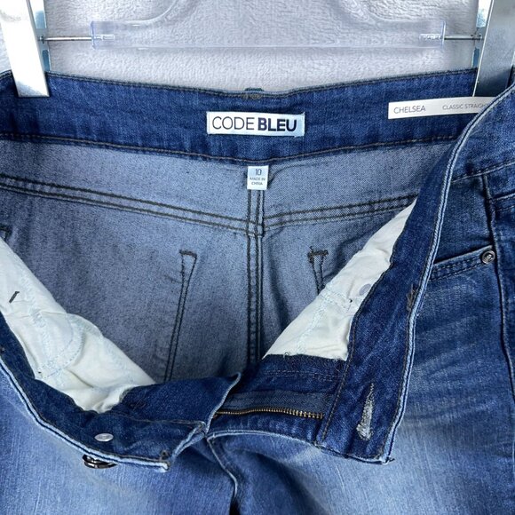 Code Bleu Chelsea Classic Straight Leg Jeans Women's Size 10 Medium Wash Blue - Picture 8 of 16